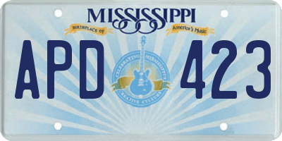 MS license plate APD423