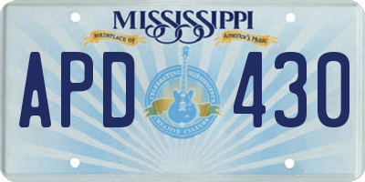 MS license plate APD430