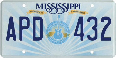 MS license plate APD432