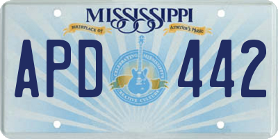 MS license plate APD442