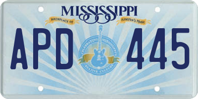 MS license plate APD445