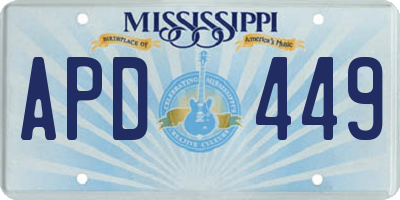 MS license plate APD449