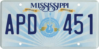 MS license plate APD451