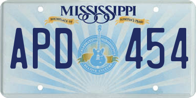 MS license plate APD454
