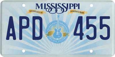 MS license plate APD455
