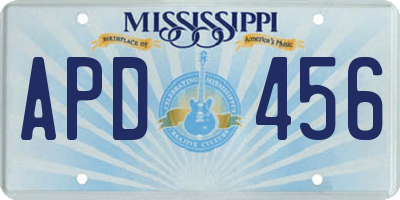 MS license plate APD456