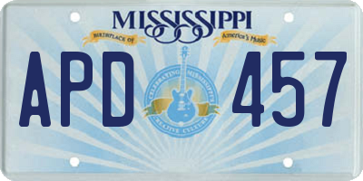 MS license plate APD457
