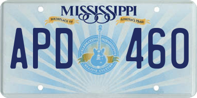 MS license plate APD460