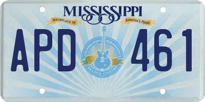 MS license plate APD461