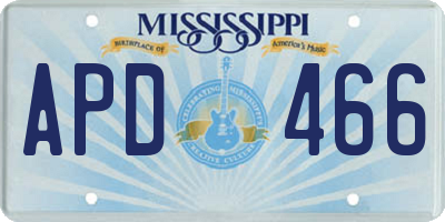 MS license plate APD466