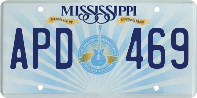 MS license plate APD469