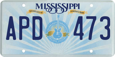 MS license plate APD473