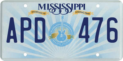 MS license plate APD476