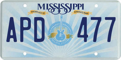 MS license plate APD477