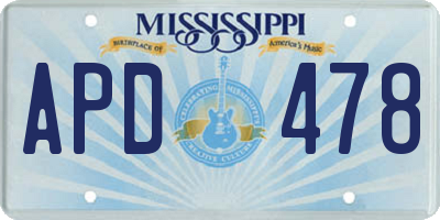 MS license plate APD478