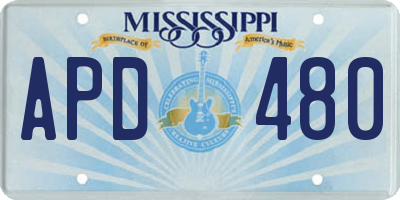 MS license plate APD480