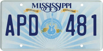 MS license plate APD481
