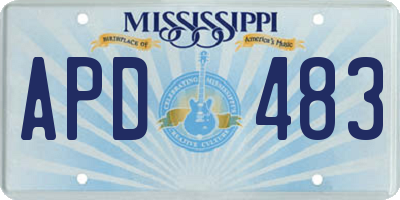 MS license plate APD483