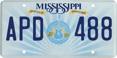 MS license plate APD488