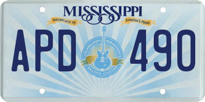 MS license plate APD490