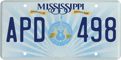 MS license plate APD498
