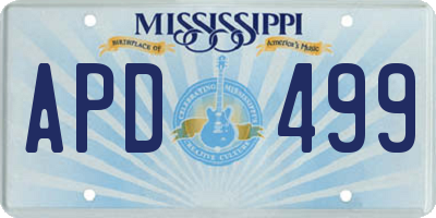 MS license plate APD499