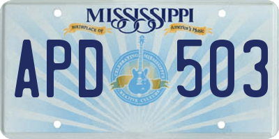 MS license plate APD503