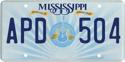 MS license plate APD504