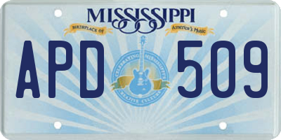 MS license plate APD509