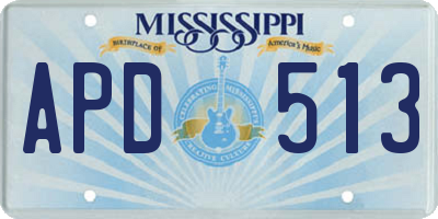 MS license plate APD513