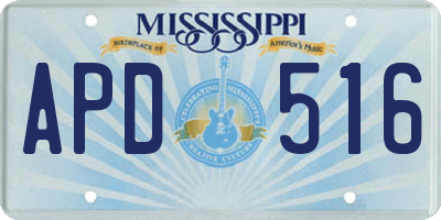 MS license plate APD516