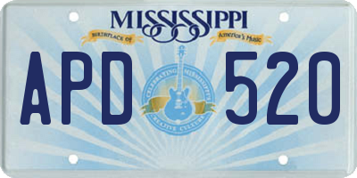 MS license plate APD520