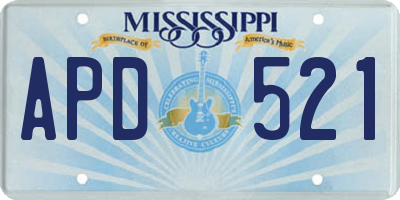 MS license plate APD521