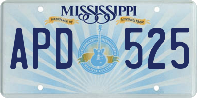 MS license plate APD525