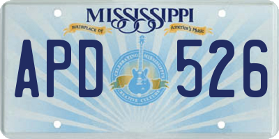 MS license plate APD526