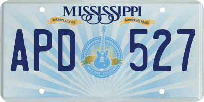 MS license plate APD527