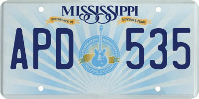 MS license plate APD535