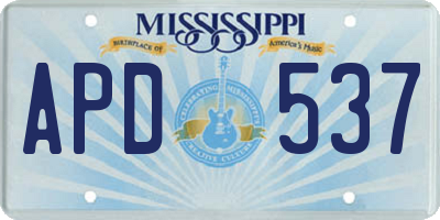 MS license plate APD537