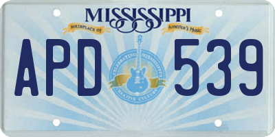 MS license plate APD539