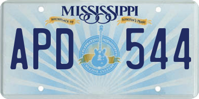 MS license plate APD544
