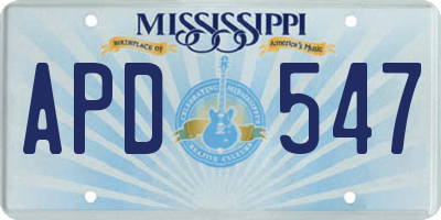 MS license plate APD547