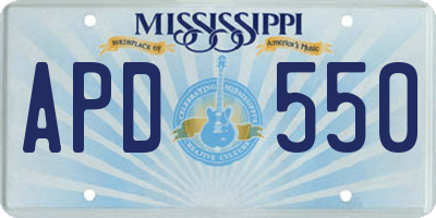 MS license plate APD550