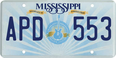 MS license plate APD553