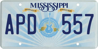 MS license plate APD557