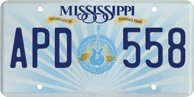 MS license plate APD558