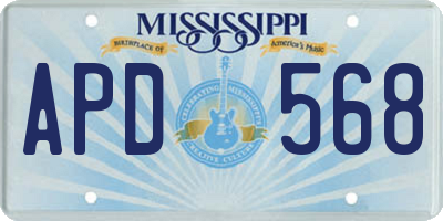 MS license plate APD568