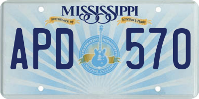MS license plate APD570