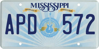 MS license plate APD572