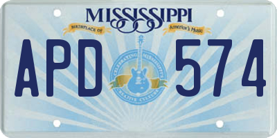 MS license plate APD574