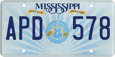 MS license plate APD578